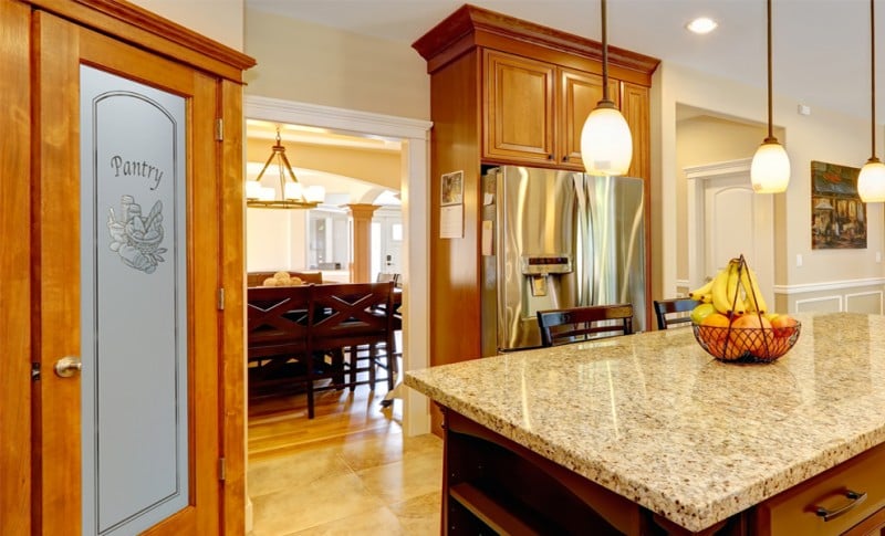 Pantry Doors Feature Custom Glass Etchings Sans Soucie