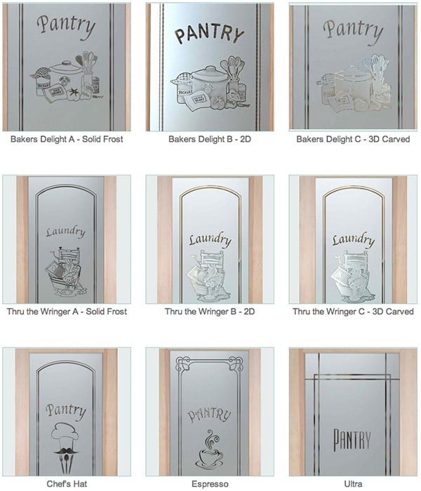 Pantry Doors Feature Custom Glass Etchings Sans Soucie