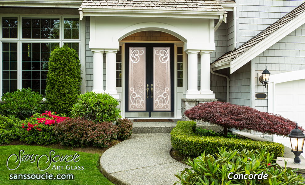 glass front doors etched Concorde 