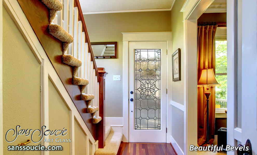 front doors with glass stained bevels