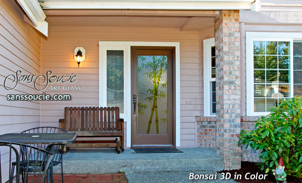 entry glass doors carved bamboo etched