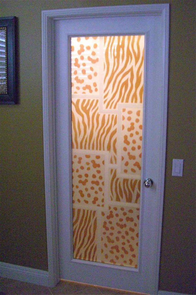 glass front doors custom animal print