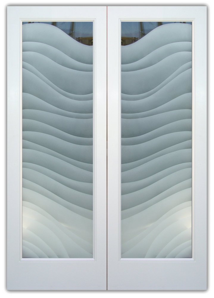 glass entry doors etched waves