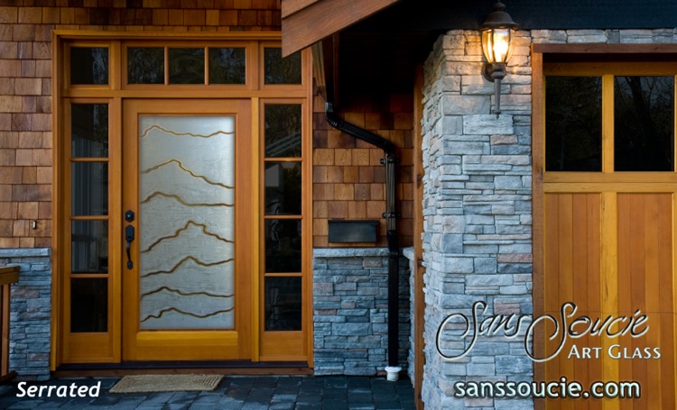 exterior glass doors etched abstract 