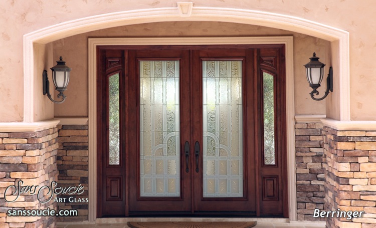 etched glass doors traditional faux bevel