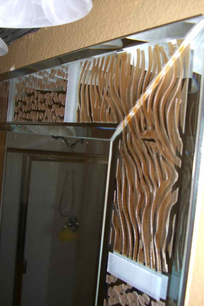 glass etched mirrors animal print