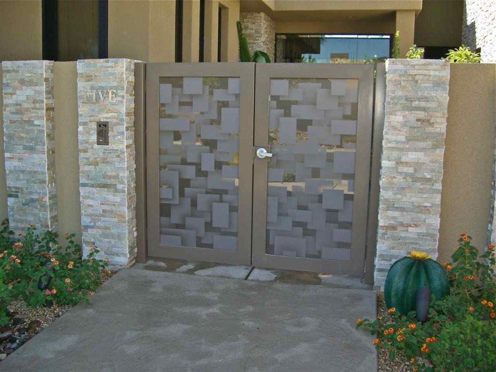 etched glass gates contemporary squares 