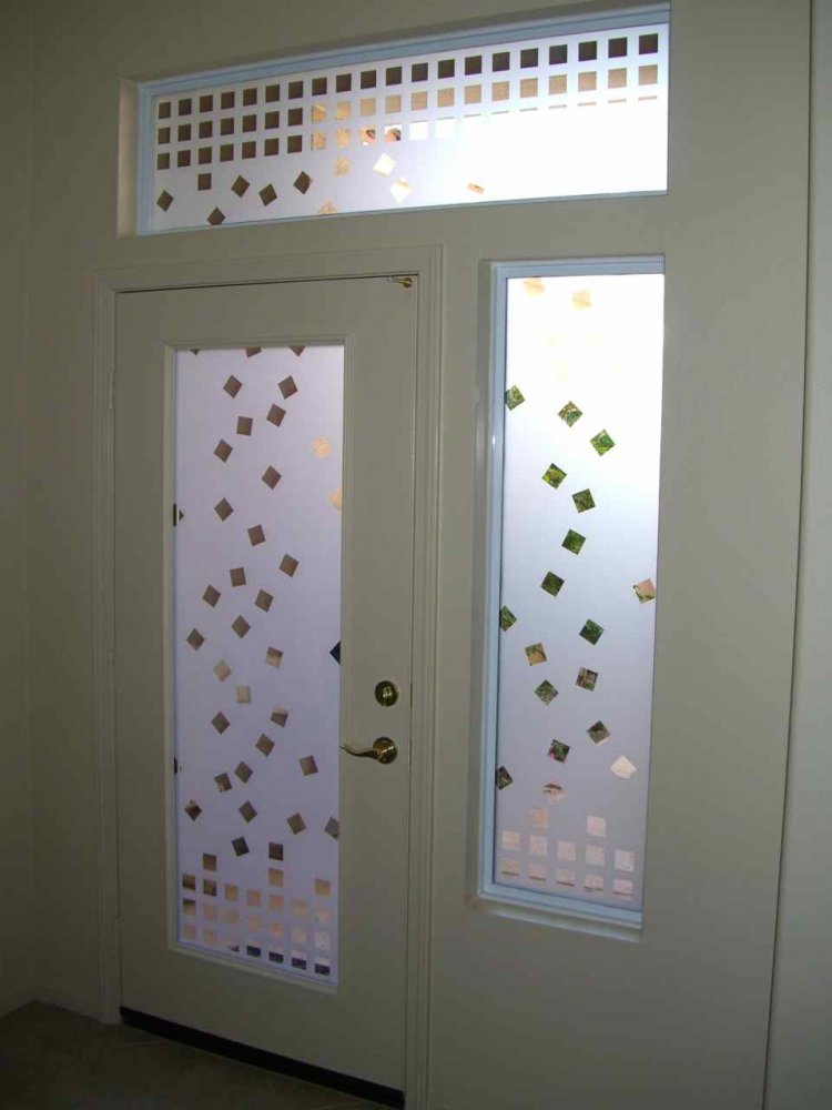 etched glass doors contemporary squares