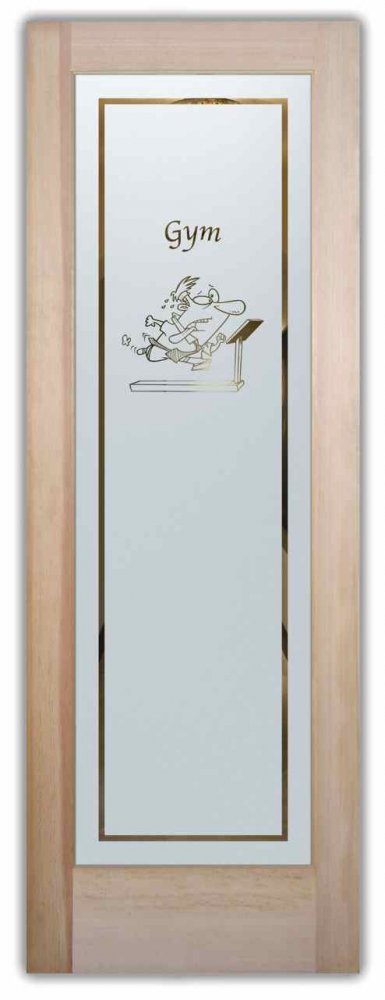Etched Glass Doors Interior Treadmill Gym