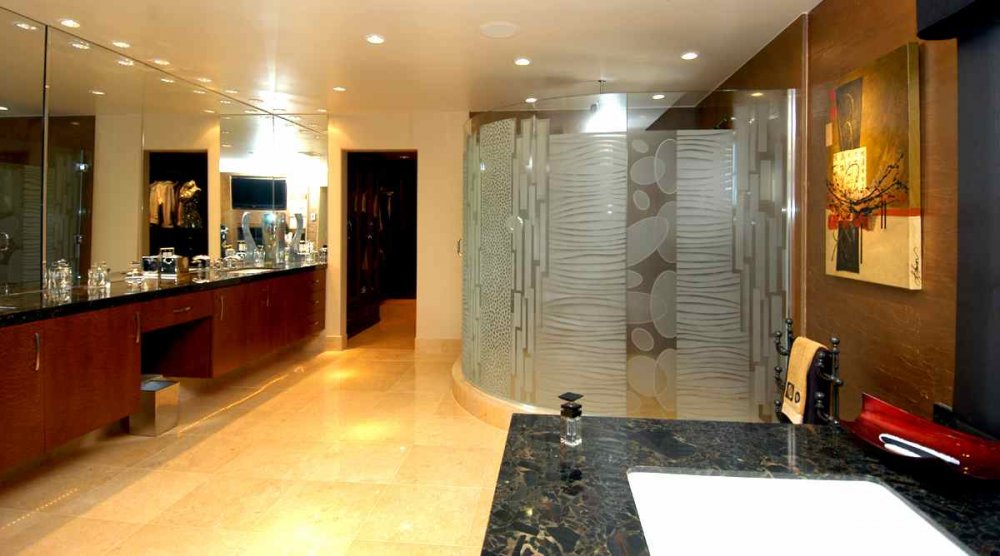 glass shower doors modern geometric