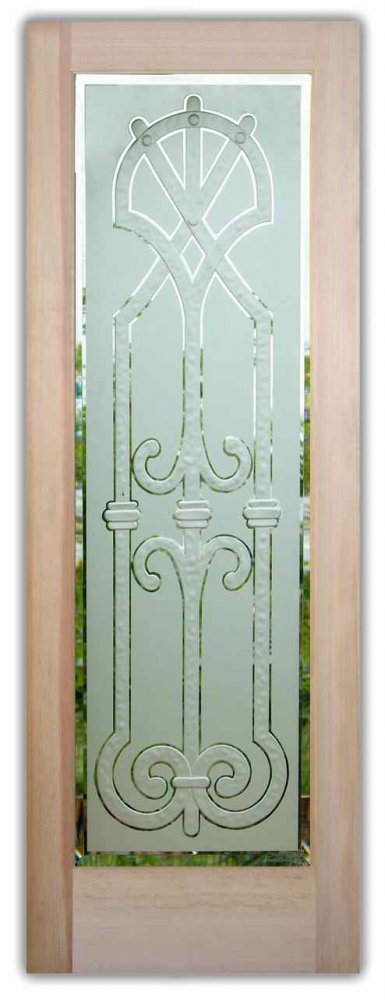 etched glass doors tuscan mediterranean 