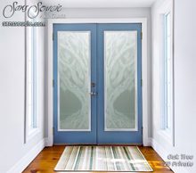 Oak Tree Pantry Door Private 2D Frosted Glass Finish Rustic Decor Sans Soucie