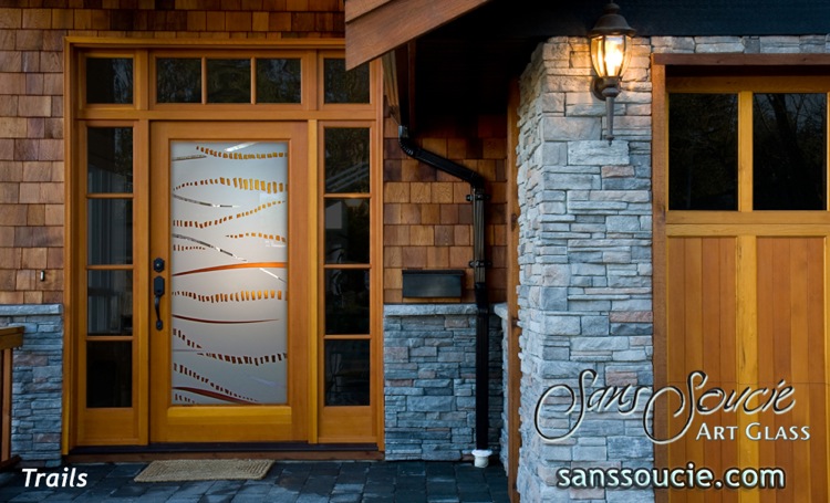 exterior etched glass doors trails color