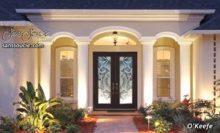 OKeefe Semi-Private 3D Enhanced Clear Glass Front Doors Frosted Glass Entry Door Floral Design Sans Soucie
