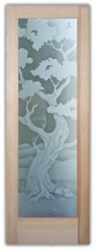 interior glass door asian decor style bonsai tree sans soucie