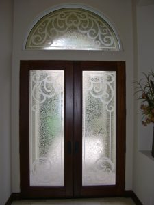 Glass Entry Doors and Transum Carved Glass Tuscan Sans Soucie