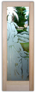 Art Glass Interior Door Featuring Sandblast Frosted Glass by Sans Soucie for Semi-Private with Art Deco Debonair Design