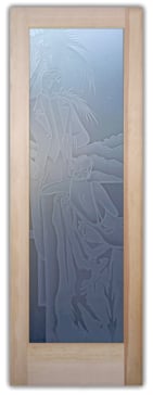Art Glass Front Door Featuring Sandblast Frosted Glass by Sans Soucie for Private with Art Deco Debonair Design