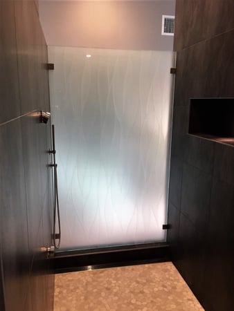 Partition with sandblast Frosted Glass Design Art Glass Featuring Sandblast Etched Glass by Sans Soucie