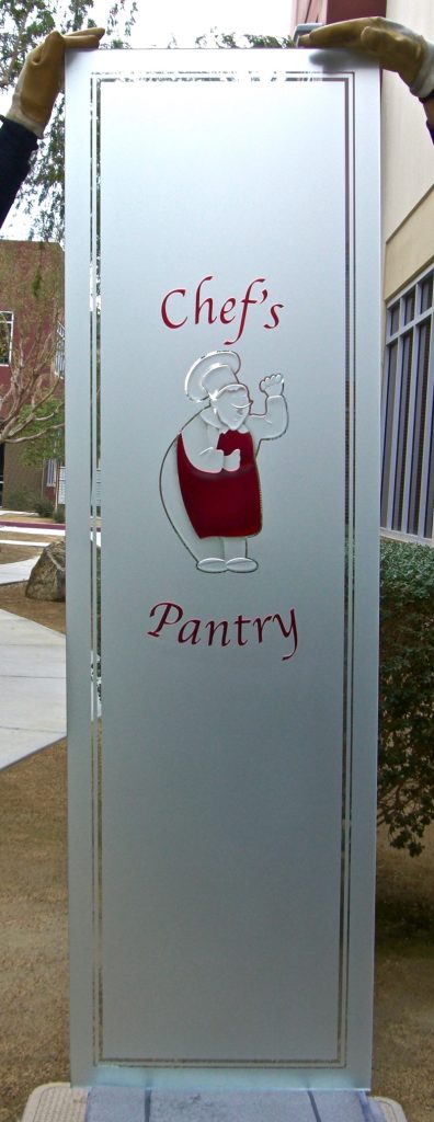 Painted pantry door glass insert
