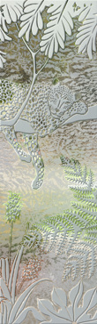Interior Insert with Frosted Glass Wildlife Cheetah Bars Design by Sans Soucie