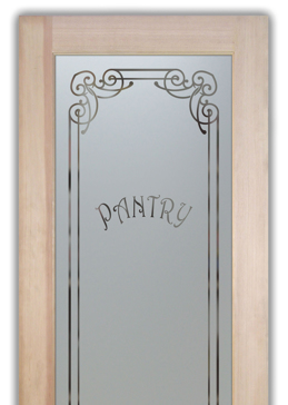 Pantry Door with a Frosted Glass Naples Harrington Traditional Design for Semi-Private by Sans Soucie Art Glass