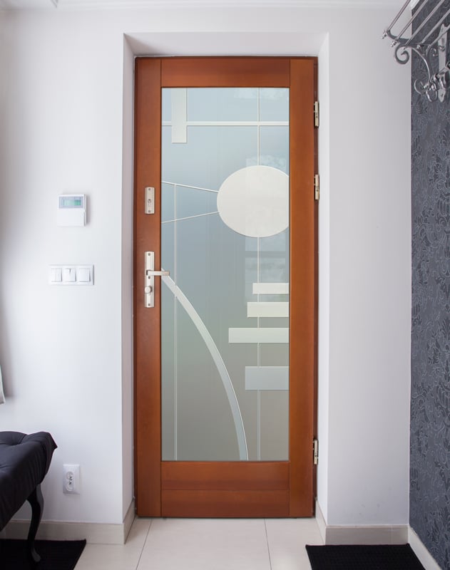 Interval Private 3D Frosted Glass Finish Pantry Door Mid-Century Modern Pantry Doors