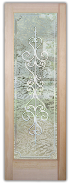 Front Door with Frosted Glass Wrought Iron Carmona Design by Sans Soucie