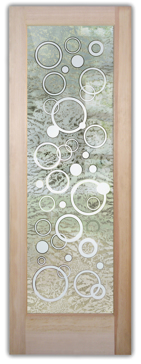Semi-Private Front Door with Sandblast Etched Glass Art by Sans Soucie Featuring Circularity Geometric Design