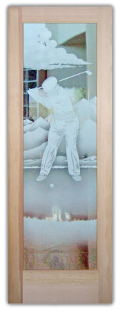 Interior Door with Frosted Glass Desert Desert Golfer Design by Sans Soucie