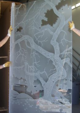 Divider with Frosted Glass Trees Meadow Tree Design by Sans Soucie