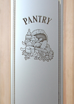 Pantry Door with Frosted Glass Grapes & Ivy Vino Design by Sans Soucie