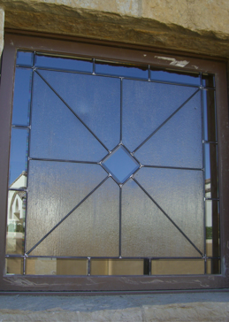 Window with Frosted Glass Traditional Acute Angles Square Design by Sans Soucie
