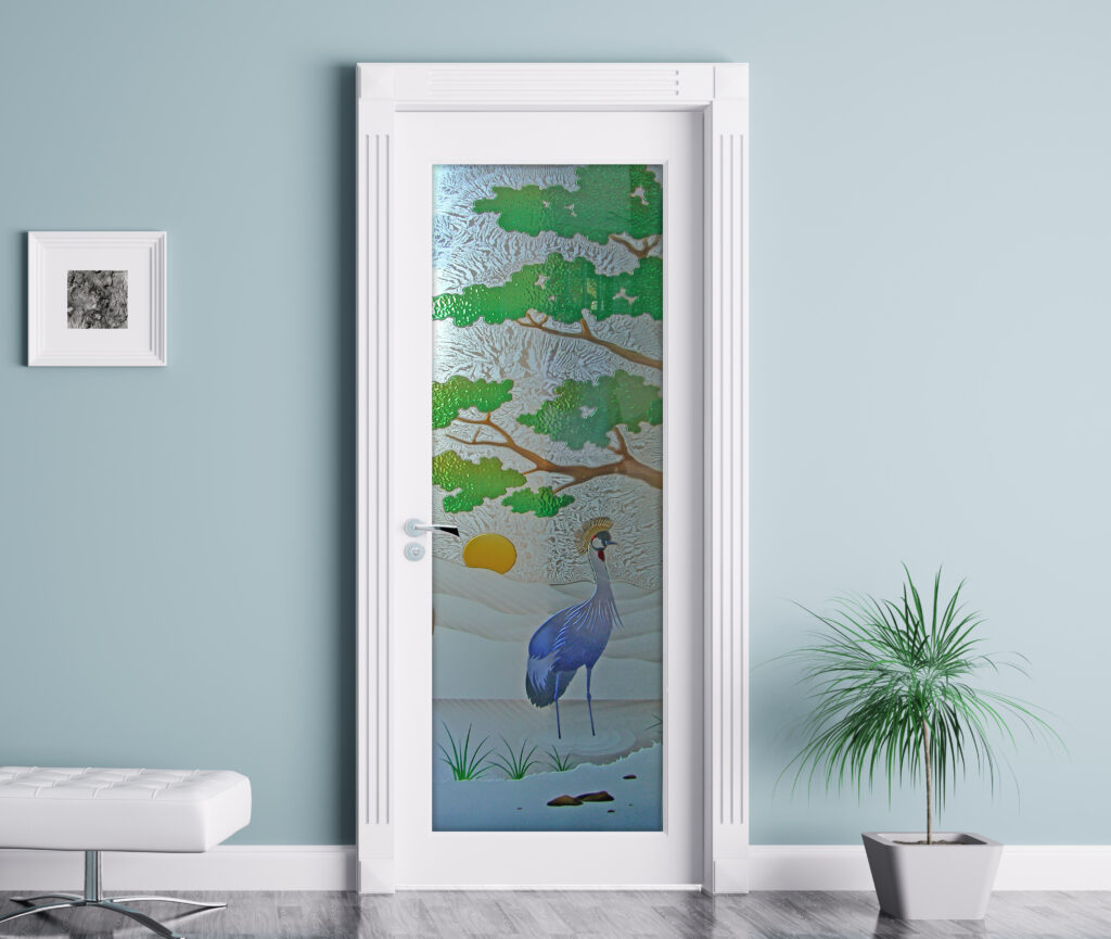 Nature-Inspired Glass Door Design