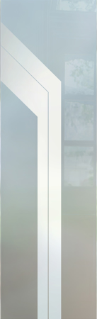 Interior Glass Insert with Frosted Glass Geometric Angled Bands Design by Sans Soucie
