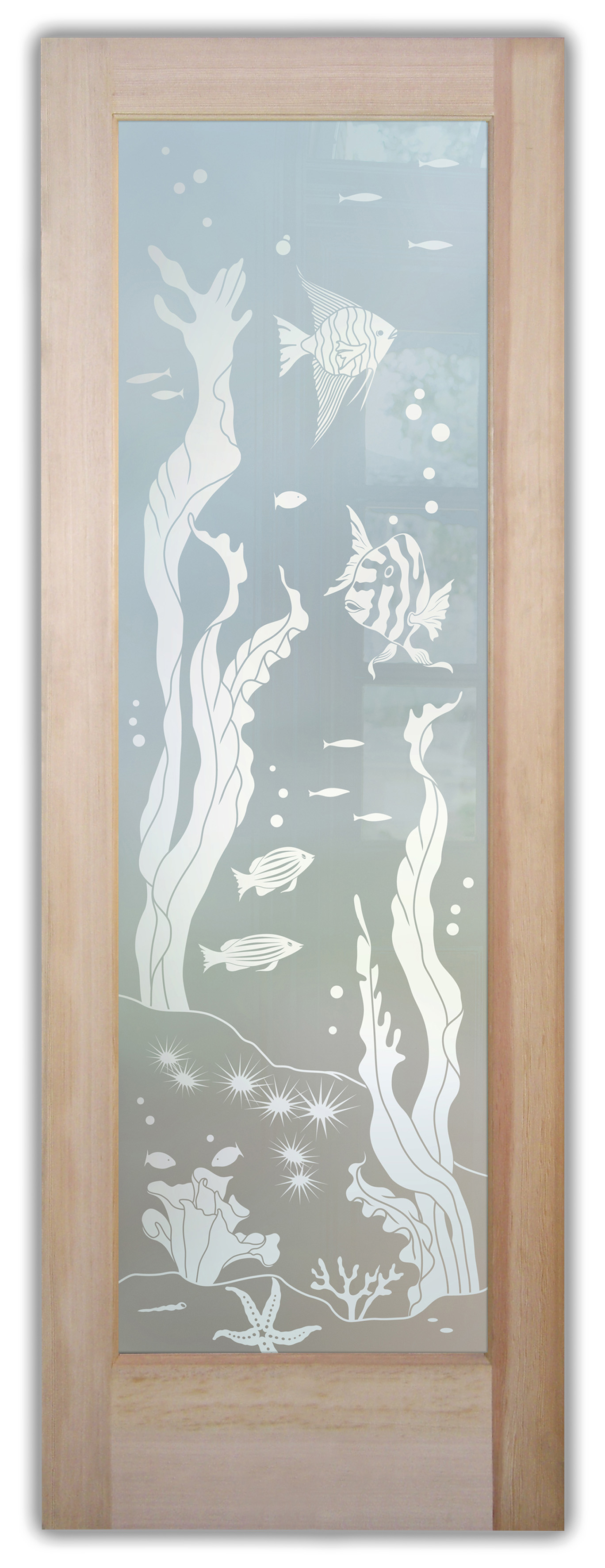 Frosted Sandblasted Glass 1D Design: Aquarium Fish 1D Private – 100% Obscure