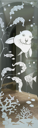 Door Glass Insert with sandblast Frosted Glass Design Art Glass Featuring Sandblast Etched Glass by Sans Soucie