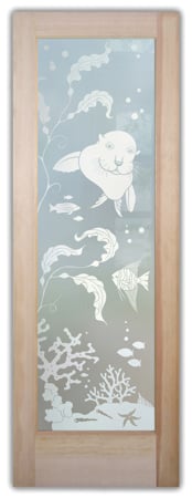 Interior Door with sandblast Frosted Glass Design Art Glass Featuring Sandblast Etched Glass by Sans Soucie