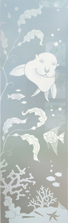 Interior Glass Insert with sandblast Frosted Glass Design Art Glass Featuring Sandblast Etched Glass by Sans Soucie