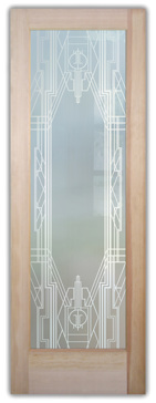 Front Door with a Frosted Glass Art Deco Art Deco Design for Private by Sans Soucie Art Glass