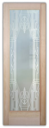 Interior Door with a Frosted Glass Art Deco Art Deco Design for Semi-Private by Sans Soucie Art Glass