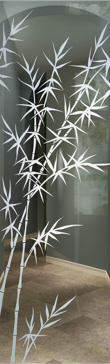Interior Insert with a Frosted Glass Bamboo Forest Asian Design for Not Private by Sans Soucie Art Glass