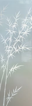 Entry Insert with a Frosted Glass Bamboo Forest Asian Design for Private by Sans Soucie Art Glass