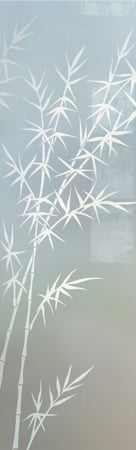 Door Glass Insert with a Frosted Glass Bamboo Forest Asian Design for Semi-Private by Sans Soucie Art Glass
