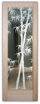 Front Door with Frosted Glass Asian Bamboo Shoots Design by Sans Soucie