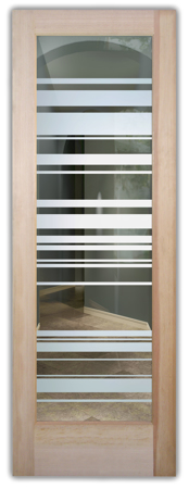 Front Door with Frosted Glass Geometric Barcodes Design by Sans Soucie