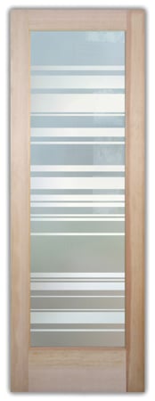 Interior Door with Frosted Glass Geometric Barcodes Design by Sans Soucie