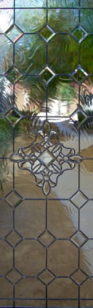 Door Glass Insert with a sandblast Frosted Glass Traditional Design Custom-Designed Decorative Etched Glass
