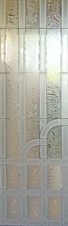 Interior Glass Insert with sandblast Frosted Glass Design Art Glass Featuring Sandblast Etched Glass by Sans Soucie