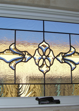 Not Private Window with Sandblast Etched Glass Art by Sans Soucie Featuring Beautiful Bevels II Traditional Design